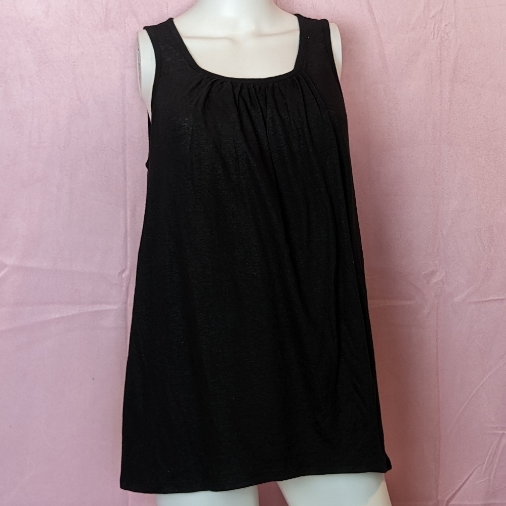 Old Navy Maternity Sleeveless Linen Blend Black Swing Tank Top size Medium